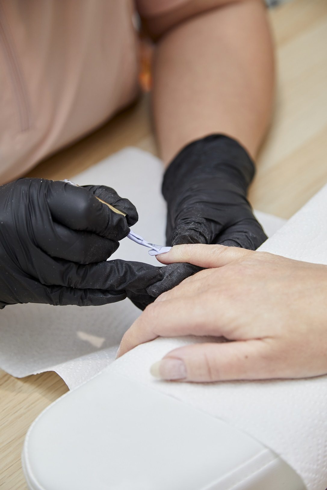 Alex applying gel polish